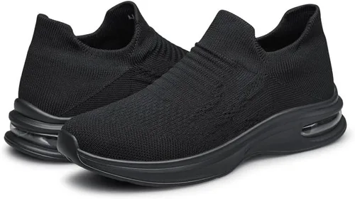 Vista 6 de Vidbiv - Zapatos sin cordones para hombre, zapatos casuales para caminar, ligeros, transpirables, cómodos para el trabajo, viajes, regalos