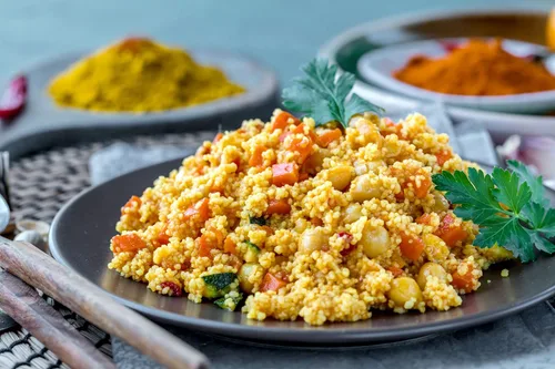 Vista 5 de Cuscús de trigo integral orgánico, 2 libras, sin OMG, Kosher, crudo, vegano, a granel