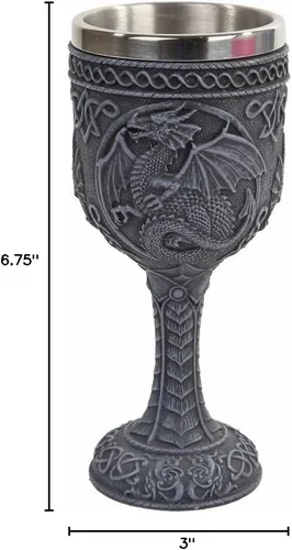 Vista 2 de Taza con estilo cáliz celta para vino 6.75 pulgadas