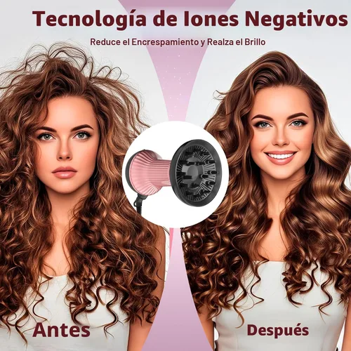Vista 4 de WUFAYHD Secador de pelo difusor para cabello rizado: Difusor profesional 2 en 1 y secadores de pelo con tecnología iónica y cerámica para cabello