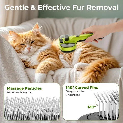 Vista 15 de Pecute Self-Cleaning Steam Dog Cat Brush & Leave-in Conditioner, Cool Mist