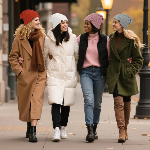 Vista 5 de Durio - Gorros de punto para mujer - Gorros holgados unisex, cálidos para invierno, suaves, transpirables y acogedores, con puño elástico de punto
