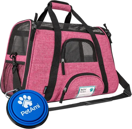 Vista 20 de PetAmi Transportador de mascotas aprobado por aerolíneas para gatos, transportador de perros de lados suaves para perros pequeños, suministros