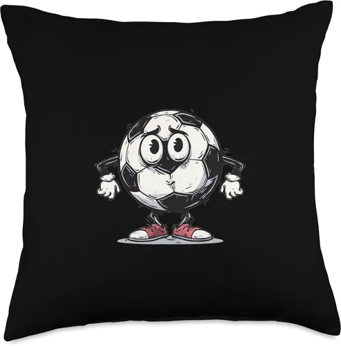 Vista 4 de Fun Cartoon Ball Costume for Soccer Lovers Throw Pillow