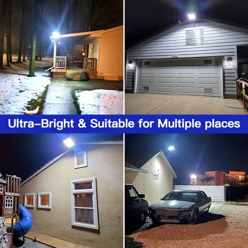 Vista 3 de Farolas solares para exteriores, IP67 impermeable, con sensor de movimiento, control remoto y automático del atardecer al amanecer, LED brillante
