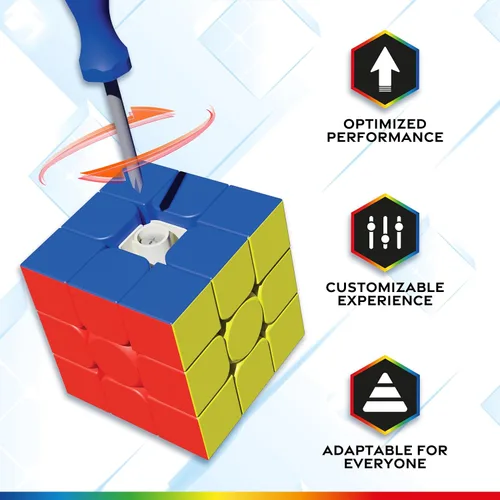 Vista 5 de Goliath NEXcube - Cubo clásico de velocidad sin calcomanías de 3 x 3, súper suave para un juego de acción rápido, rompecabezas para resolver