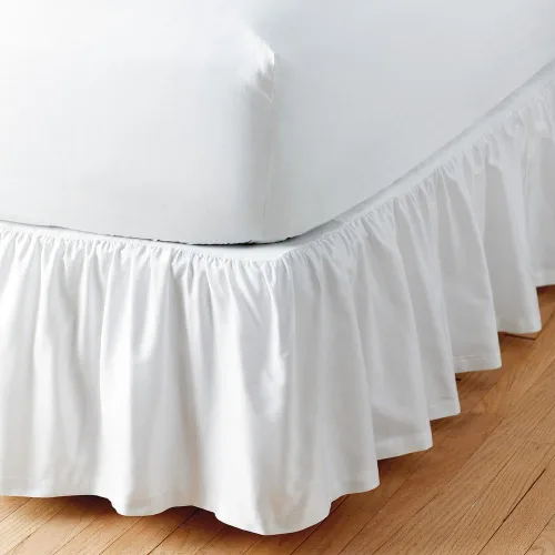 Vista 9 de Falda de cama con volantes de color gris oscuro sólido tamaño Queen con caída de 12 pulgadas, esquina dividida, falda de cama de microfibra