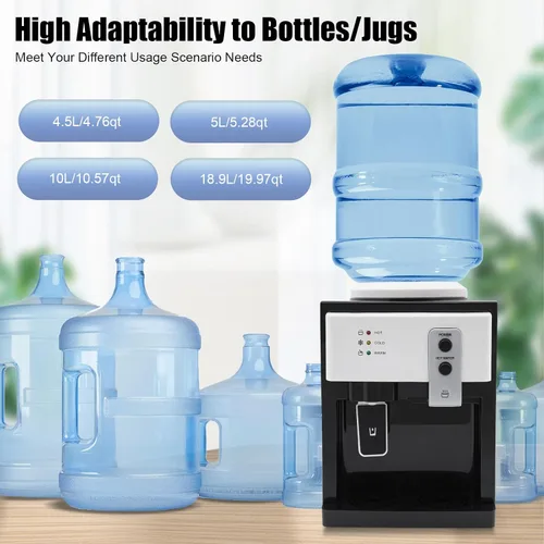 Vista 2 de LYNICESHOP Dispensador de agua de encimera de carga superior, dispensador de agua fría caliente de 5 galones, dispensador de agua fría