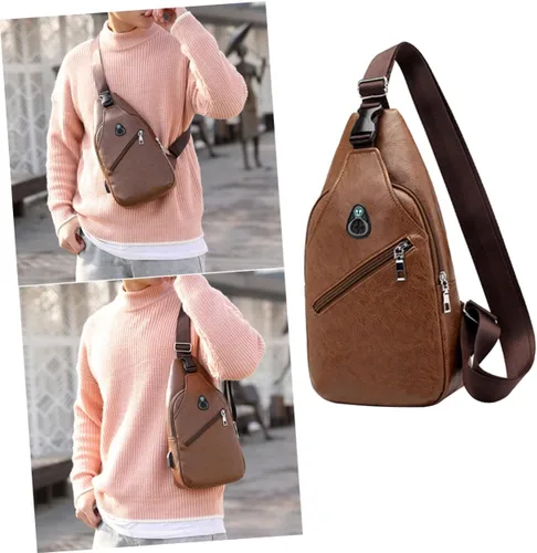 Vista 5 de VALICLUD 2pcs Men Crossbody Bags Mens Messenger Bag Men Messenger Bag Crossbody for Men Small Backpack for Men Chest Bag Men Chest Bag for Men Sling