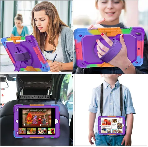 Vista 4 de SIBEITU Funda compatible con iPad de 9ª/8ª/7ª generación con protector de pantalla para bolígrafo, funda para iPad de 10.2 pulgadas, funda