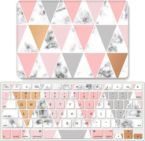Vista 8 de IVY Funda de mármol geométrica para MacBook Air M2 (Modelos: A2681) Carcasa rígida con cubierta de teclado - A