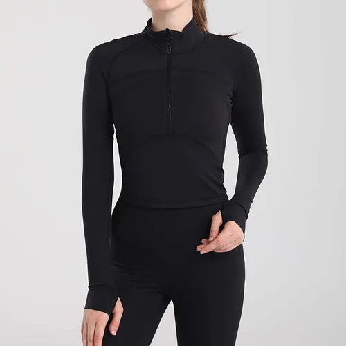 Vista 4 de Específico Heart - Chaqueta de yoga para mujer, 12 con cremallera, forro polar térmico, manga larga, con agujeros para el pulgar