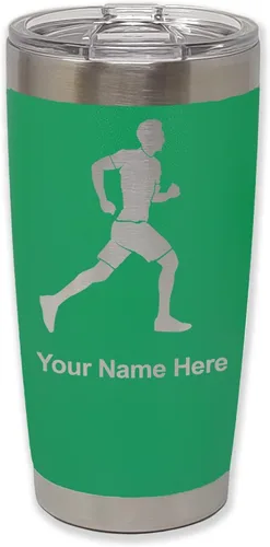 Vista 30 de LaserGram Personalized 20oz Tumbler, Running Man (Black)