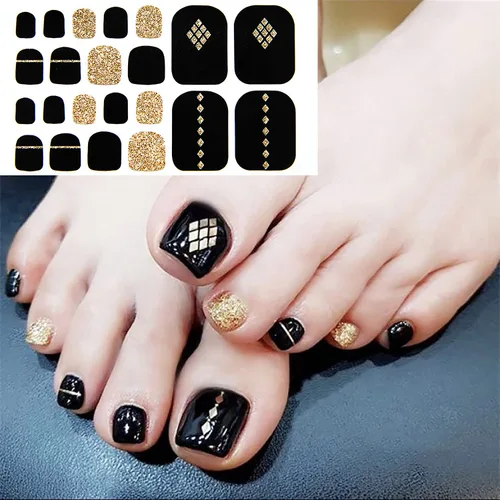 Vista 5 de 20 hojas de 440 piezas de diseños de moda, calcomanías de uñas completas para mujeres, uñas de los pies, calcomanías de esmalte de uñas de gel