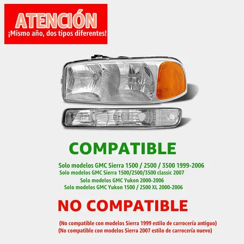 Vista 2 de Faro halógeno GMC Sierra y GMC Yukon 1999-2006
