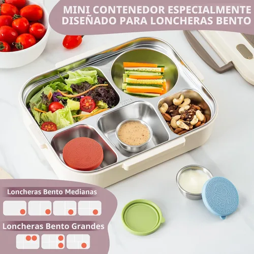 Vista 5 de Paquete de 8 recipientes pequeños para aderezo de ensalada de 1.6 onzas para llevar, tazas de salsa con tapas 1.6 OZ-Multicolor