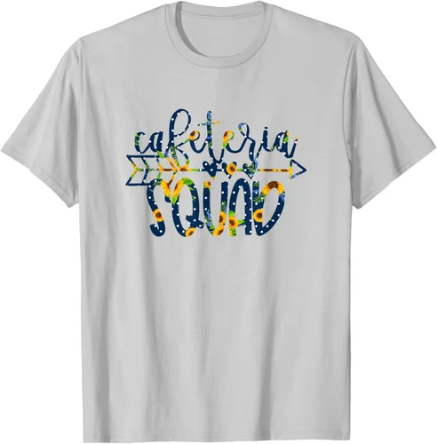 Vista 8 de Cafeteria Squad - Camiseta de vuelta a clases con girasoles en grupo, Blanco, S