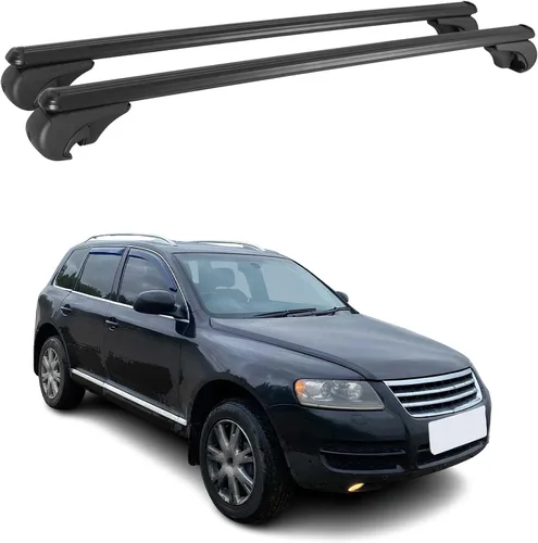 Vista 12 de OMAC Barras transversales de aluminio para VW Touareg 2004-2006, 2 unidades, antirrobo para viajes, kayak, canoa, surf, esquí, snowboard, camping
