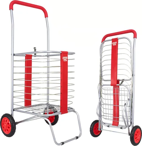 Vista 16 de dbest products - Carrito Cruiser Deluxe 2 para compras y comestibles con ruedas, cesta de lavandería plegable, carrito de utilidad compacto, ligero