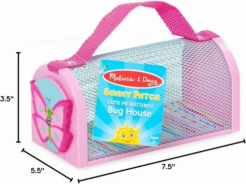 Vista 10 de Melissa & Doug casa de mariposas soleada parque lindo, juguete con correas para llevar y puerta de fácil acceso