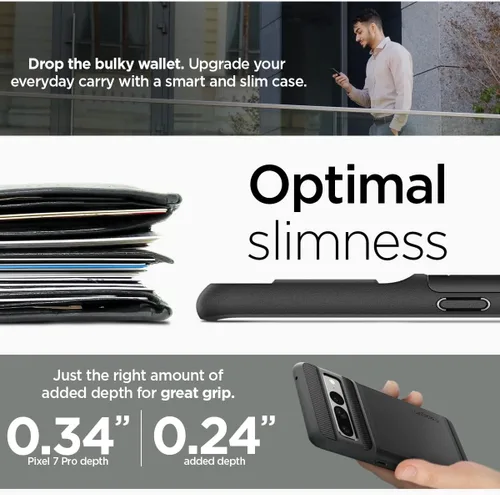 Vista 5 de Spigen Slim Armor CS - Funda diseñada para Pixel 7 Pro (2022), color negro