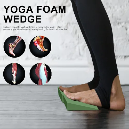 Vista 5 de Tabla inclinada de espuma Cuña de espuma de yoga Estirador de pantorrilla para sentadillas de yoga Mejora la fuerza de la parte inferior