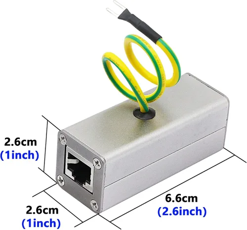 Vista 4 de CERRXIAN Dispositivo de protección contra sobretensiones de red Ethernet RJ45 para cámara de interruptor POE SPD protección supresor