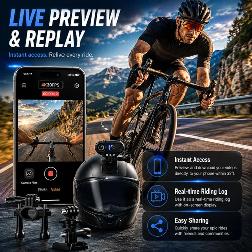 Vista 8 de Mini cámara corporal portátil 4K – Cámara de acción magnética tamaño pulgar de 64 GB, estabilización de 6 ejes, grabación de audio/video, POV manos