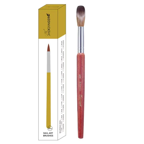 Vista 12 de Kolinsky - Brocha acrílica para uñas, tamaño 12, forma ovalada de cabello Kolinsky para aplicación acrílica, herramienta de manicura profesional