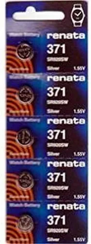 Vista 2 de Renata Reloj Batería 371 o SR920SW Suiza 1,5 V 5 x 371 o SR 920 SW Plata