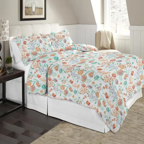 Vista 12 de Celeste Home Juego de edredón tamaño King y California King de 6.94 oz/m², cálido y acogedor, franela 100% algodón preencogido, extra suave, cómodo