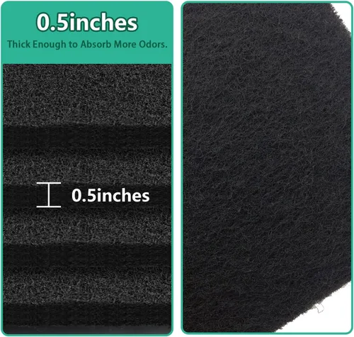 Vista 6 de Lubise 8 filtros de carbón de 0.4 pulgadas compatibles con caja de arena Van Ness para gatos, filtros de olor de repuesto de carbón activado de alta