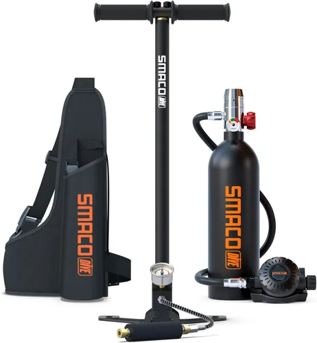 Vista 15 de SMACO S400 Mini Scuba Tank Reusable Diving Tank 1L Un negro