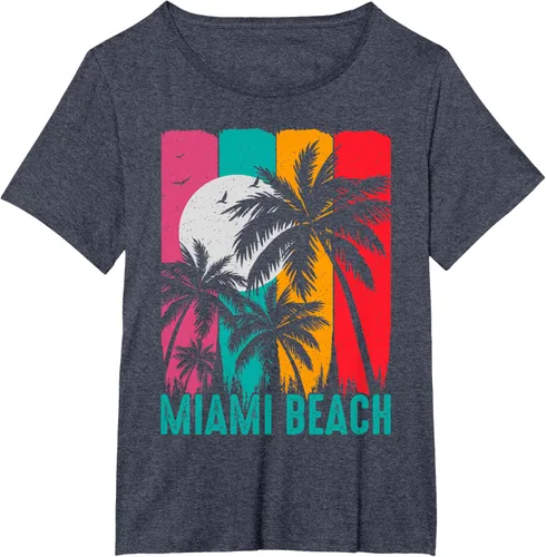 Vista 35 de Camiseta Miami Beach, Negro, S