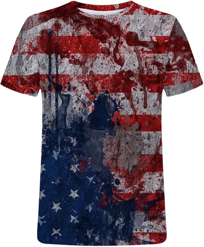 Vista 3 de Brnmxoke Camisetas para hombre del 4 de julio, camisetas de moda con estampado de día independiente, camisetas casuales de fitness, deportes, blusas