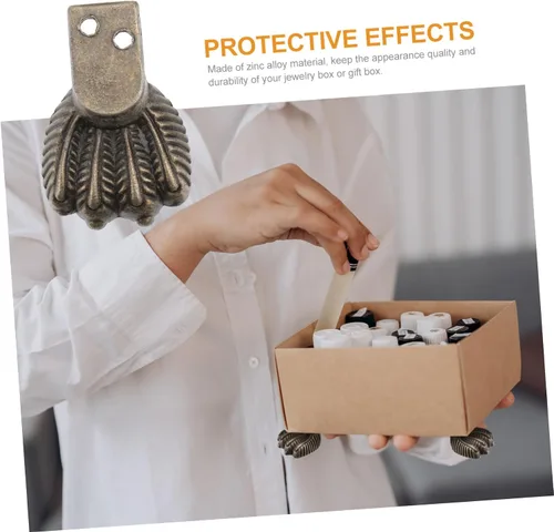 Vista 3 de DOITOOL Protectores de pies de pecho para joyas, 12 piezas, bloques antideslizantes para muebles, funda de madera, protectores de pies