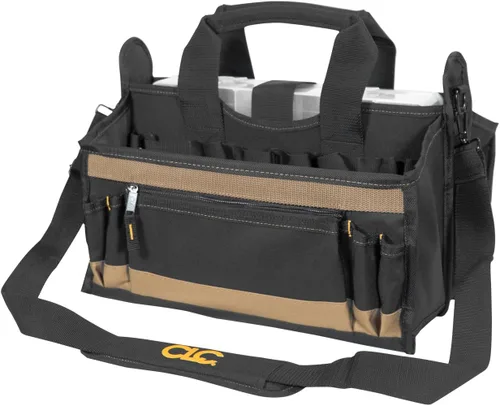 Vista 2 de CLC Custom Leathercraft 1529 bolsa de herramientas con bandeja central de 16 pulgadas, 16 bolsillos