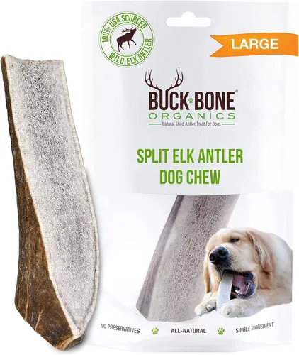 Vista 9 de Buck Bone Organics Masticables para Perros, Astas para Perros, Alce Natural Premium, Huesos para Perros de Larga Duración para Masticadores