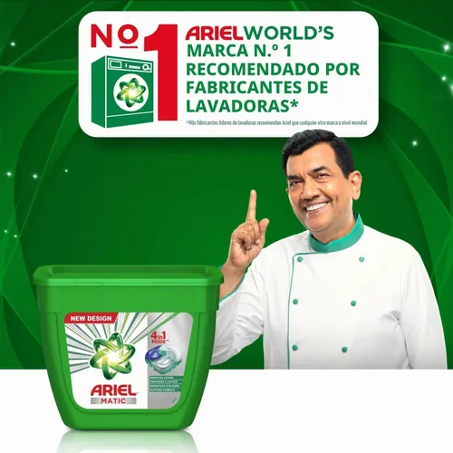 Vista 6 de Ariel Matic 4 en 1 PODs Detergent Pack 18 ct – para lavadora de carga superior y frontal solamente