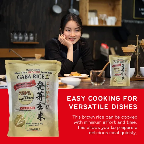 Vista 5 de Koshihikari Premium Arroz gaba marrón germinado, 2.2 libras (paquete de 4)