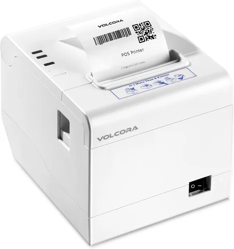 Vista 9 de Impresora de Recibos Térmica Volcora, Impresora POS de 80 mm con Cortador Automático, Interfaz USB/Ethernet para Windows/MAC/Linux, Soporte