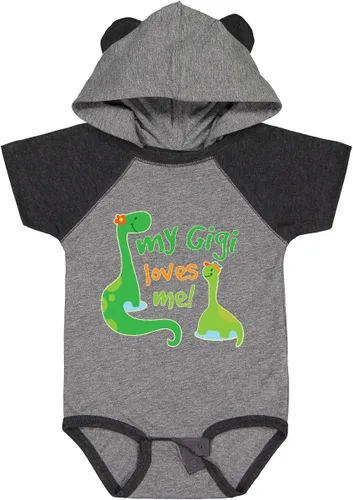 Vista 17 de inktastic My Gigi Loves Me Grandson - Body de dinosaurio para bebé 0020 Blanco