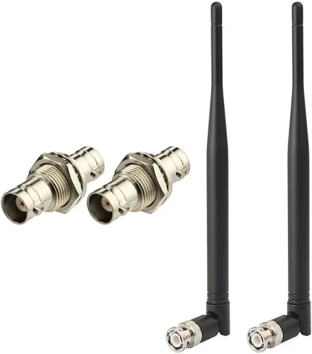Vista 3 de UHF 433MHz antena BNC conector macho para aficionado de mano y receptor de radioescáner de jamón con adaptadores de conector