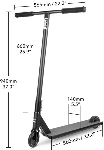Vista 2 de Limit LMT71AZ Pro Patinetas de calle con extremos en caja, las mejores patinetas Freestyle BMX para acrobacias, perfectas para adultos