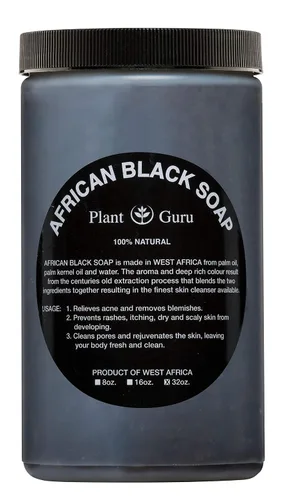 Vista 12 de Pasta de jabón negro africano de 8 onzas. 100% crudo, puro y natural de Ghana. Tratamiento para el acné, ayuda contra el eccema y la psoriasis, piel
