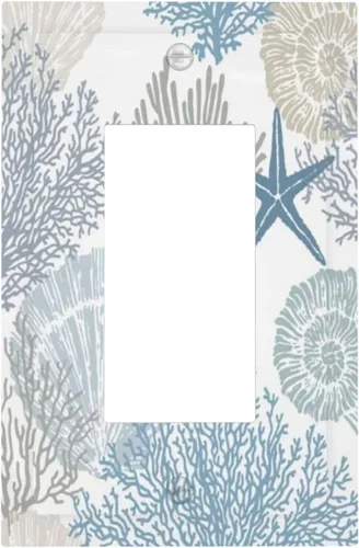 Vista 69 de Mid Century Morden Boho - Placa de pared para interruptor de luz dúplex de 1 banda, placa frontal decorativa eléctrica para receptáculo para baño
