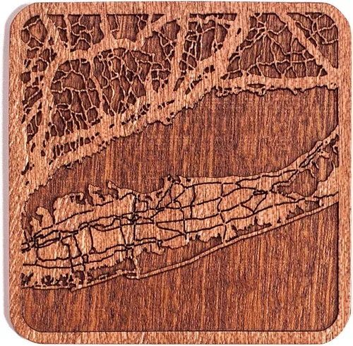 Vista 115 de Posavasos Amsterdam Map by O3 Design Studio, 1 pieza, posavasos de madera Sapele con mapa de la ciudad, hecho a mano, varias ciudades opcionales