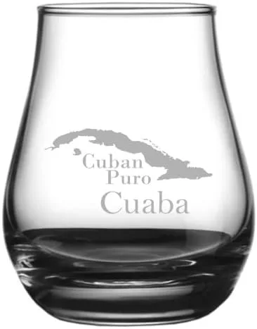 Vista 8 de Saint Luis Rey - Vaso de whisky con temática de cigarros cubanos grabados de 4.1 onzas