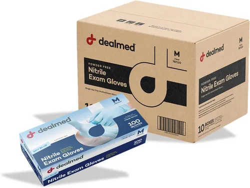 Vista 9 de Dealmed Guantes de examen de nitrilo, sin polvo, sin látex, guantes médicos desechables