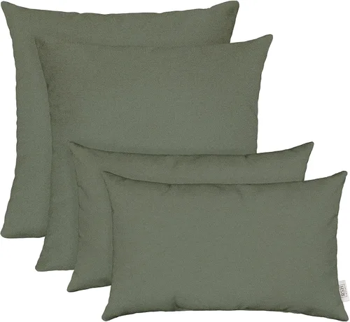 Vista 58 de RSH DECOR: Sunbrella Juego de 4 almohadas lumbares y cuadradas 20 x 12 pulgadas y 17 x 17 pulgadas Tela resistente al agua y a la decoloración